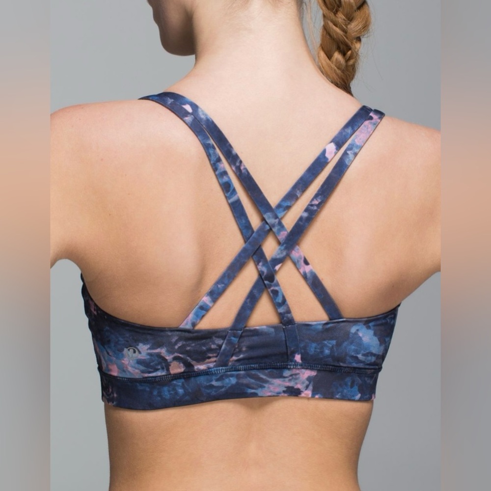 Lululemon energy bra size 8 in moody mirage bark berry deep navy